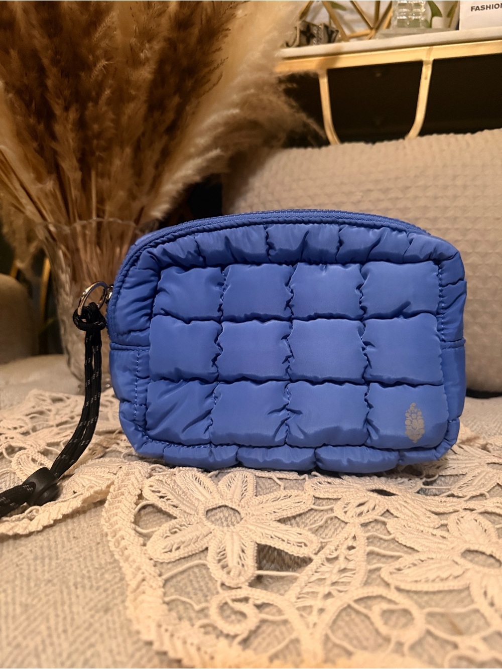 Free People Movement Quilted Blue Wristlet Pouch